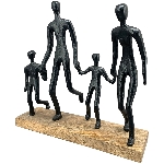 Familie Artisanal, schwarz, Alu/Holz, 30x12x30 cm