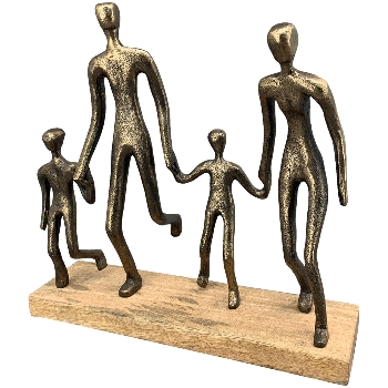 Familie Artisanal, kupfer, Alu/Holz, 30x12x30 cm