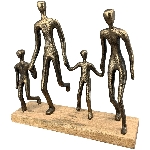 Familie Artisanal, kupfer, Alu/Holz, 30x12x30 cm