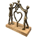 Familie Artisanal, kupfer, Alu/Holz, 20x8x23 cm