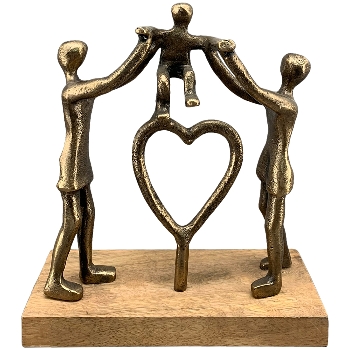 Familie Artisanal, kupfer, Alu/Holz, 20x8x23 cm