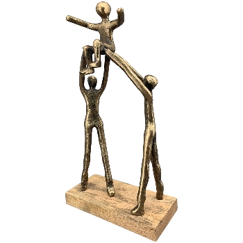 Familie Artisanal, kupfer, Alu/Holz, 18x8x30 cm