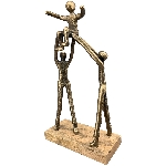 Familie Artisanal, kupfer, Alu/Holz, 18x8x30 cm