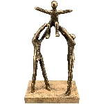 Familie Artisanal, kupfer, Alu/Holz, 18x8x30 cm