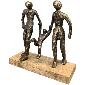 Familie Artisanal, kupfer, Alu/Holz, 22x8x23 cm