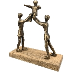 Familie Artisanal, kupfer, Alu/Holz, 23x8x25 cm
