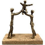 Familie Artisanal, kupfer, Alu/Holz, 23x8x25 cm