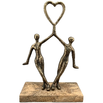 Paar Artisanal, kupfer, Alu/Holz, 20x8x33 cm