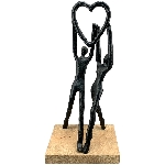 Paar Artisanal, schwarz, Alu/Holz, 15x10x32 cm