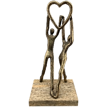 Paar Artisanal, kupfer, Alu/Holz, 15x10x32 cm