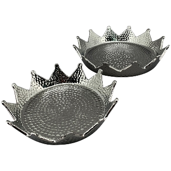 KronenTablett ArgenT, silber, Keramik, 24x24x5,5 cm
