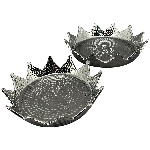 KronenTablett ArgenT, silber, Keramik, 24x24x5,5 cm