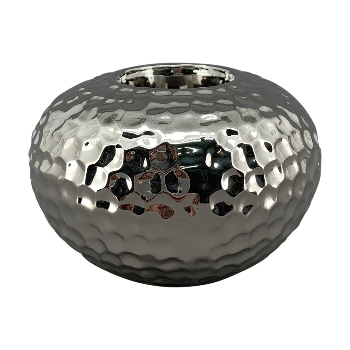 TeeLichtHalter ArgenT, silber, Keramik, 8x8x5 cm
