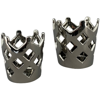 KronenWindLicht ArgenT, silber, Keramik, 10x10x10 cm