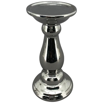 KerzenHalter ArgenT, silber, Keramik, 9,5x9,5x18 cm