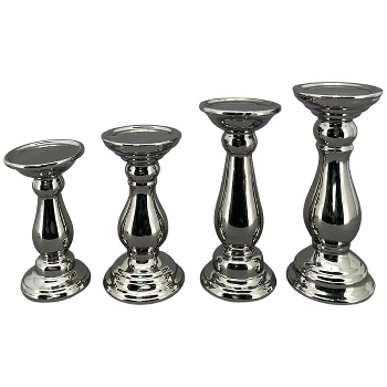 KerzenHalter ArgenT, silber, Keramik, 10x10x23 cm