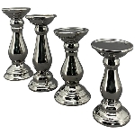 KerzenHalter ArgenT, silber, Keramik, 10x10x23 cm