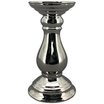KerzenHalter ArgenT, silber, Keramik, 10,5x10,5x19,5 cm