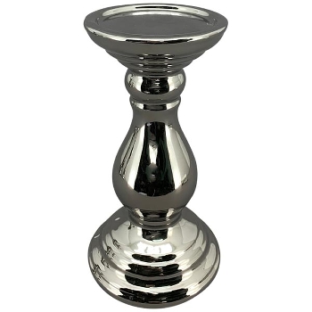 KerzenHalter ArgenT, silber, Keramik, 10,5x10,5x19,5 cm