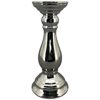 KerzenHalter ArgenT, silber, Keramik, 10,5x10,5x24,5 cm