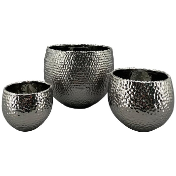 Topf ArgenT, silber, Keramik, 13x13x10 cm