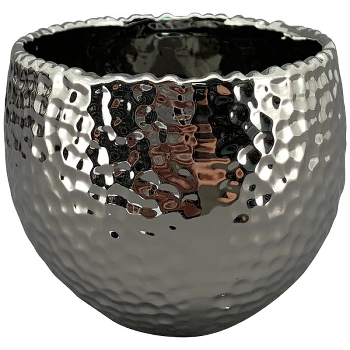 Topf ArgenT, silber, Keramik, 13x13x10 cm