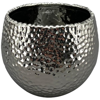 Topf ArgenT, silber, Keramik, 16,5x16,5x13,5 cm