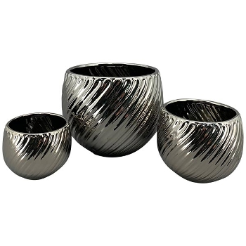 Topf ArgenT, silber, Keramik, 12,5x12,5x9,3 cm
