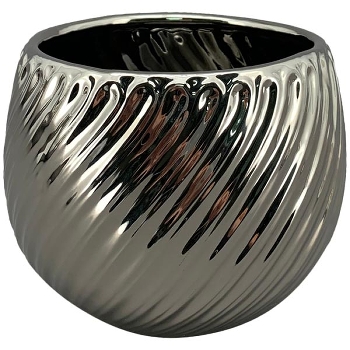 Topf ArgenT, silber, Keramik, 12,5x12,5x9,3 cm