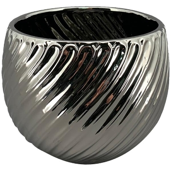 Topf ArgenT, silber, Keramik, 16,5x16,5x12,5 cm