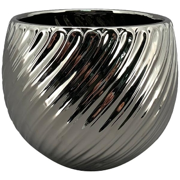 Topf ArgenT, silber, Keramik, 23x23x18 cm