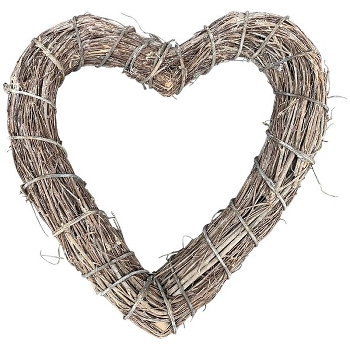 HerzKranz Willow, natur, Rattan, 30x30x6 cm