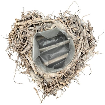 PflanzHerz Willow, braun, Rattan, 26x26x9 cm