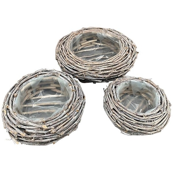 PflanzKorb Willow, braun, Rattan, 39x39x14 cm