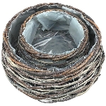 PflanzKorbSet/2 Willow, braun, Rattan, 21x21x12 cm