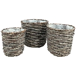 PflanzKorbSet/3 Willow, braun, 17,5x17,5x17 cm