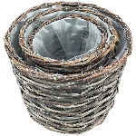 PflanzKorbSet/3 Willow, braun, 17,5x17,5x17 cm