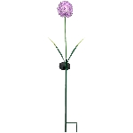 AlliumStick mit LED/Solar ArtFerro, lila, Kunststoff/Metall, 14x6x70 cm