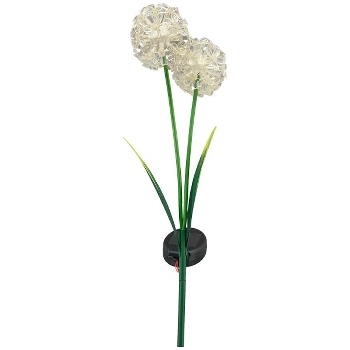 AlliumStick mit LED/Solar ArtFerro, weiß, Kunststoff/Metall,
