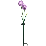 AlliumStick mit LED/Solar ArtFerro, lila, Kunststoff/Metall, 14x6x70 cm
