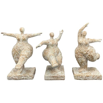 YogaSkulptur Hilda, beige, Polyresin, 17,2x14,5x22 cm
