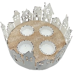KerzenHalter ClairBlanc, weiß, Metall, 8,5x16x16 cm
