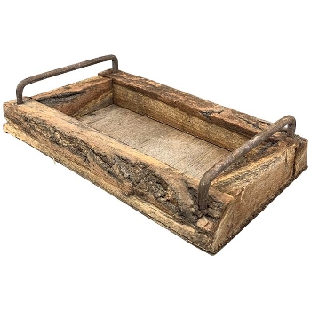 Tablett Bloom, natur, Holz, 25x14x3 cm