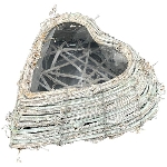 HerzPflanzKorb Willow, weiß, Rattan, 19x19x7,5 cm