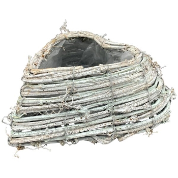 HerzPflanzKorb Willow, weiß, Rattan, 19x19x7,5 cm