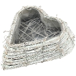 HerzPflanzKorb Willow, weiß, Rattan, 27x25x9,5 cm