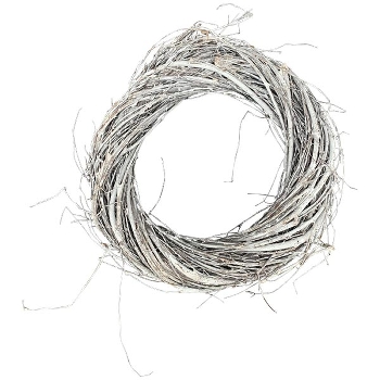 Kranz Willow, weiß, Rattan, 25x25x5,5 cm