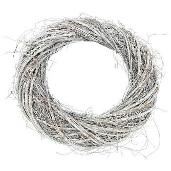 Kranz Willow, weiß, Rattan, 40x40x7,5 cm