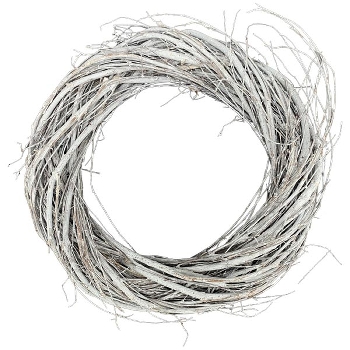 Kranz Willow, weiß, Rattan, 50x50x9 cm