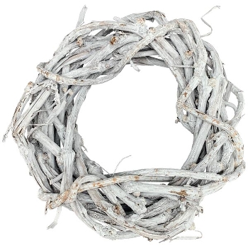 Kranz Willow, weiß, Rattan, 20x20x5 cm